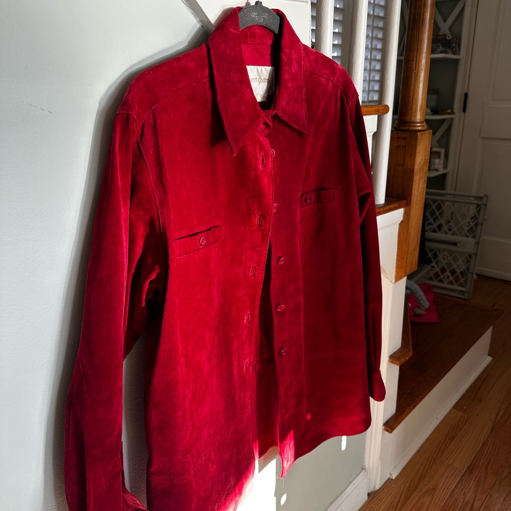 Chic Red Leather Jacket for Women